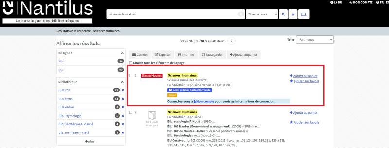 Revue Sciences humaines en ligne